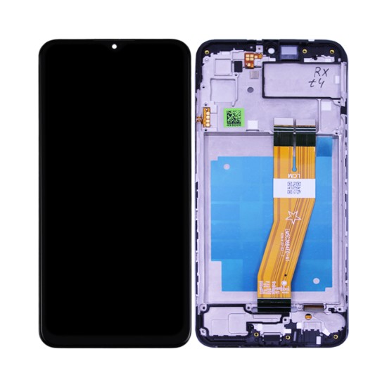 Touch+Display+Frame Samsung Galaxy A03 2022/A035F Yellow Flex Service Pack Black